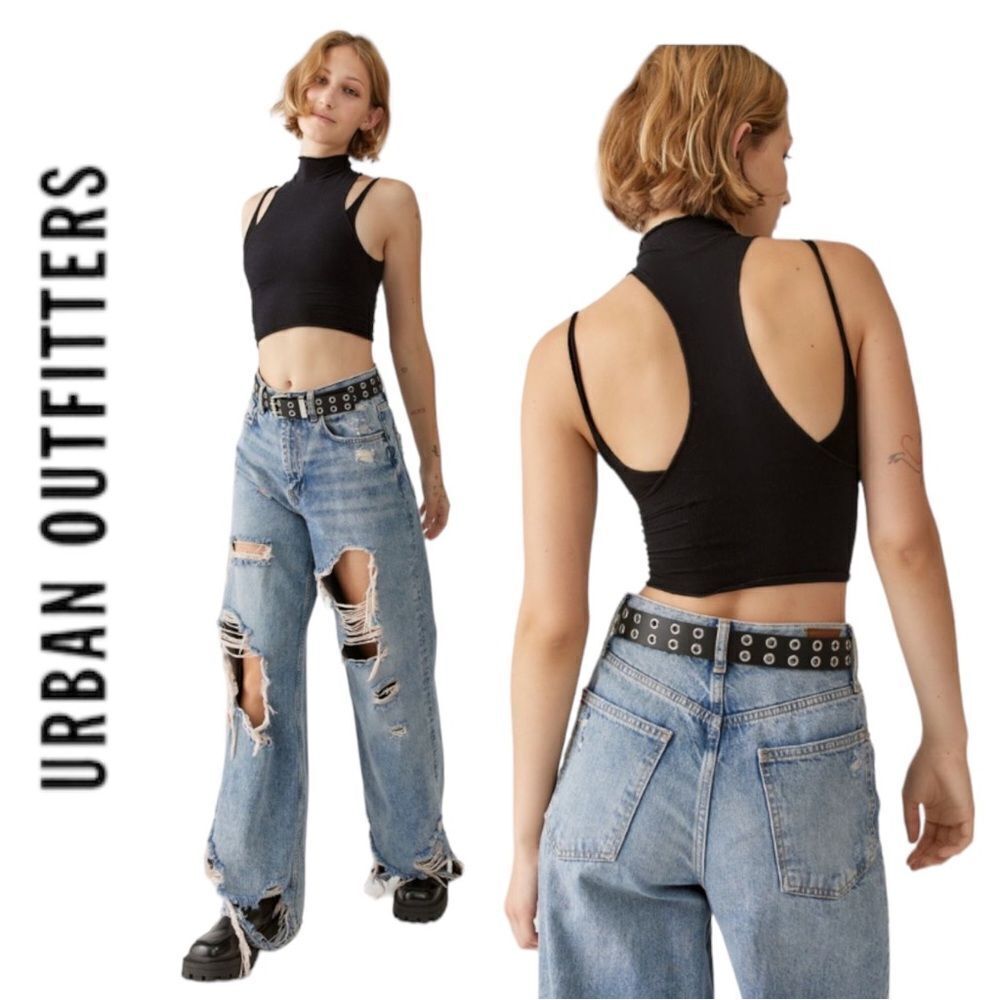 NEW Out From Under UO Charlotte Black Seamless Mock-Neck Bra Top XL